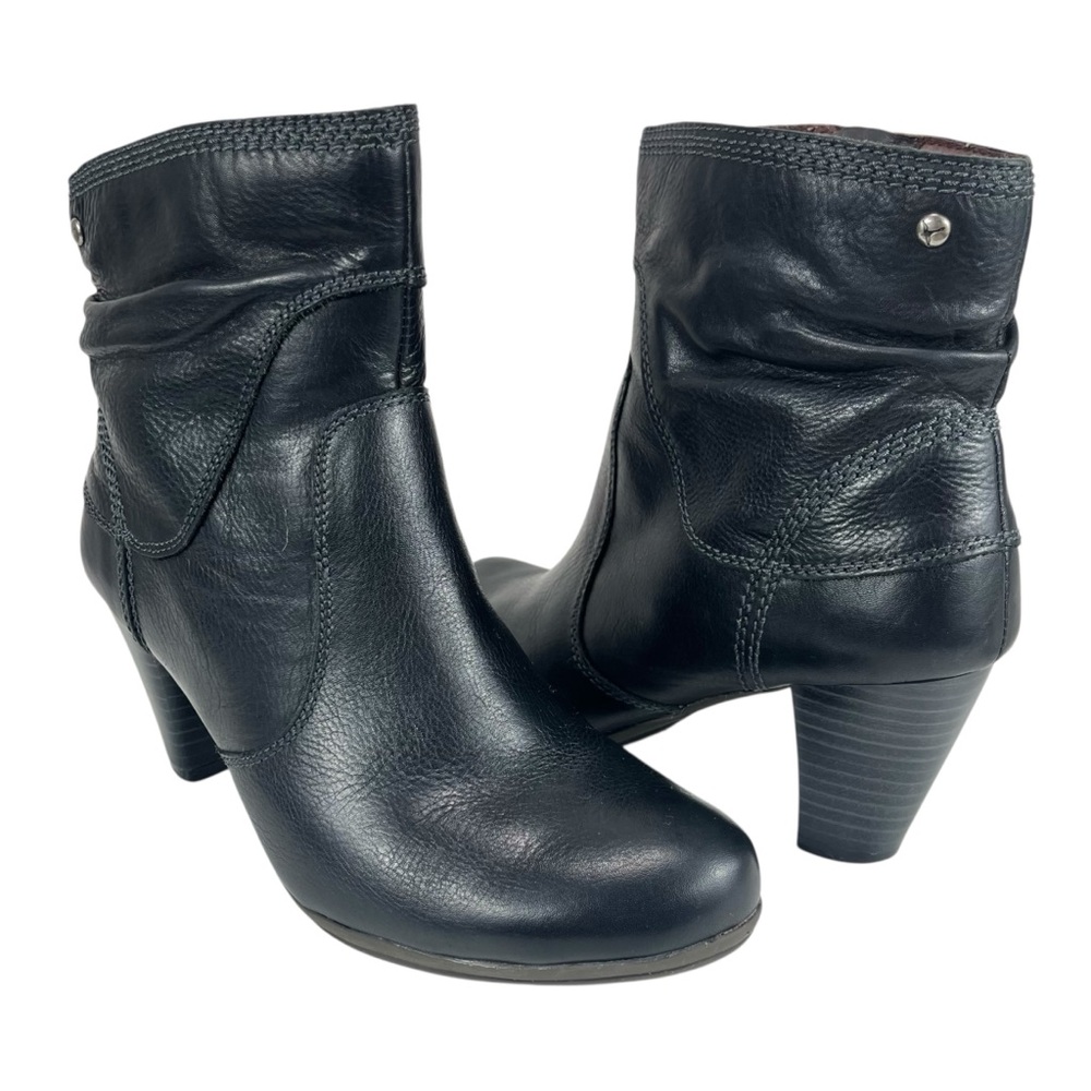 Pikolinos Womens Leather Ankle Boots Black Size 36 Zip Heel‎ Spain